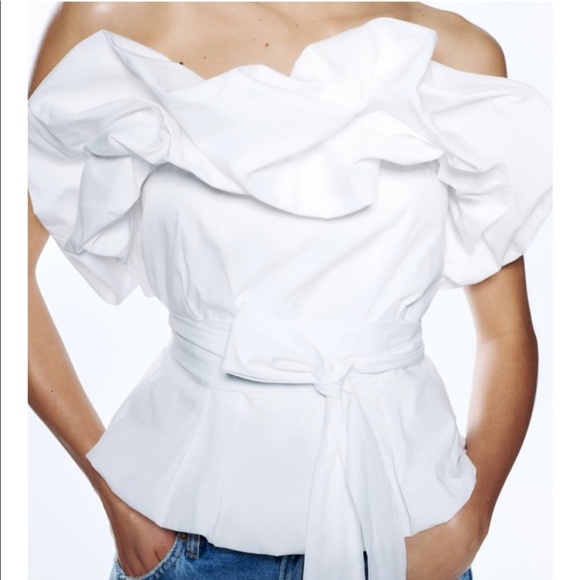 LAST ONE!! NWT Zara Voluminous Poplin Top - Picture 3 of 11